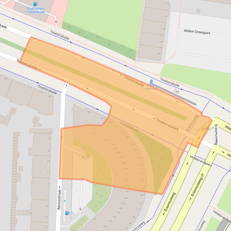 Kaart van postcodegebied 2531AW.