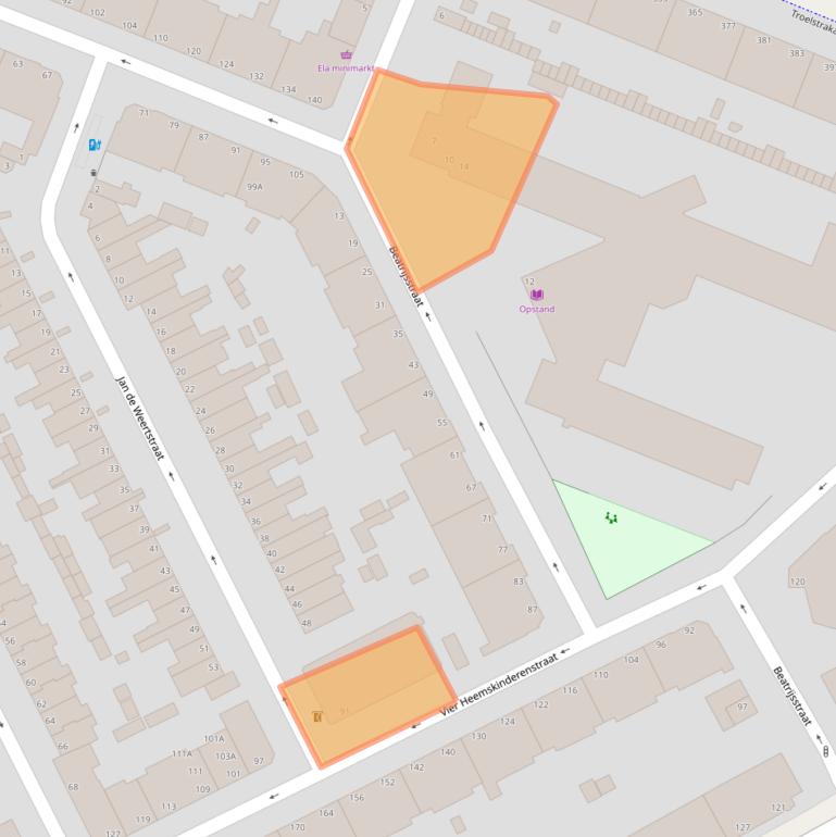 Kaart van postcodegebied 2531CA.