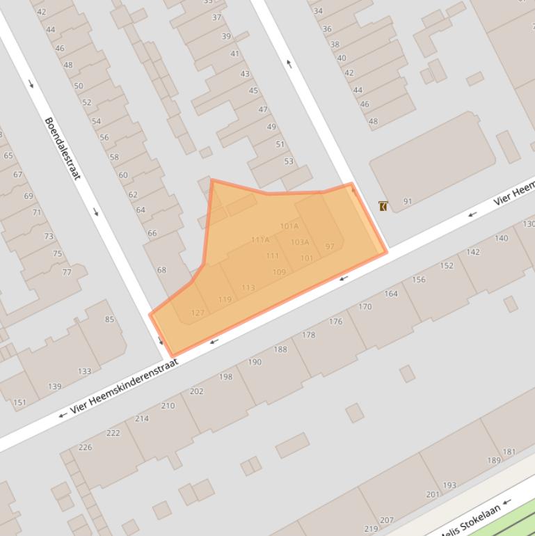 Kaart van postcodegebied 2531CB.