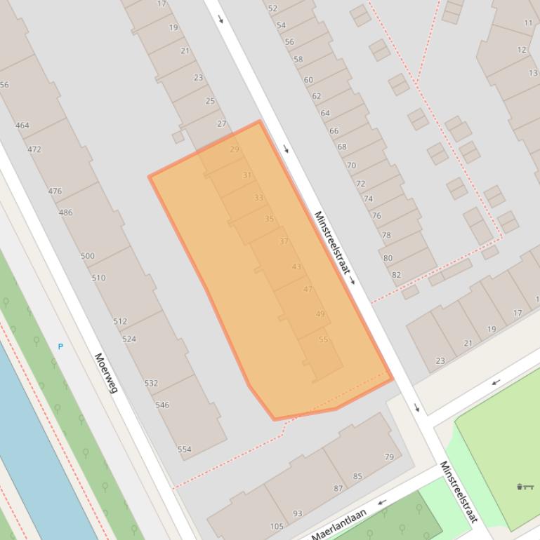 Kaart van postcodegebied 2531EB.