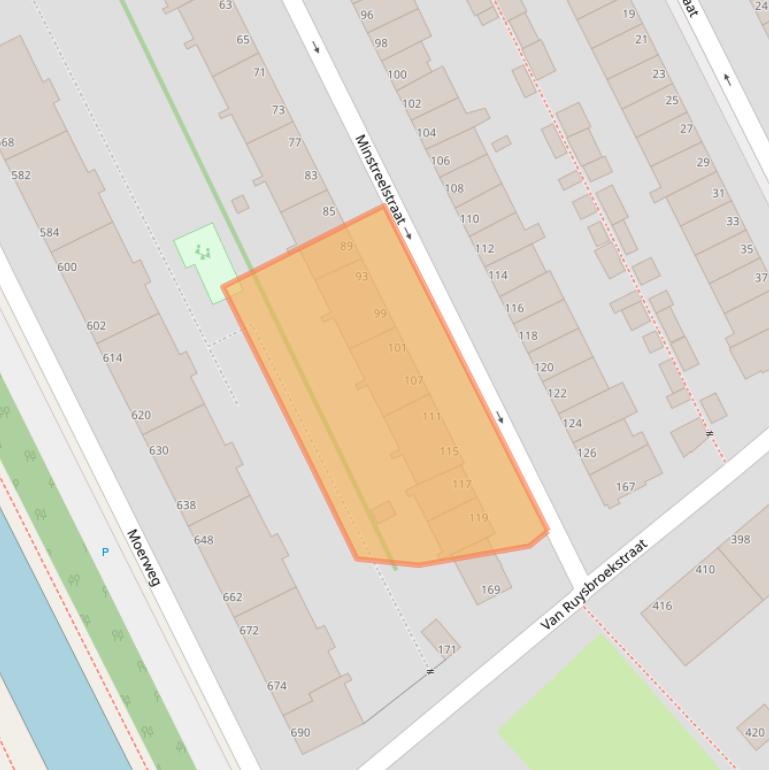 Kaart van postcodegebied 2531ED.