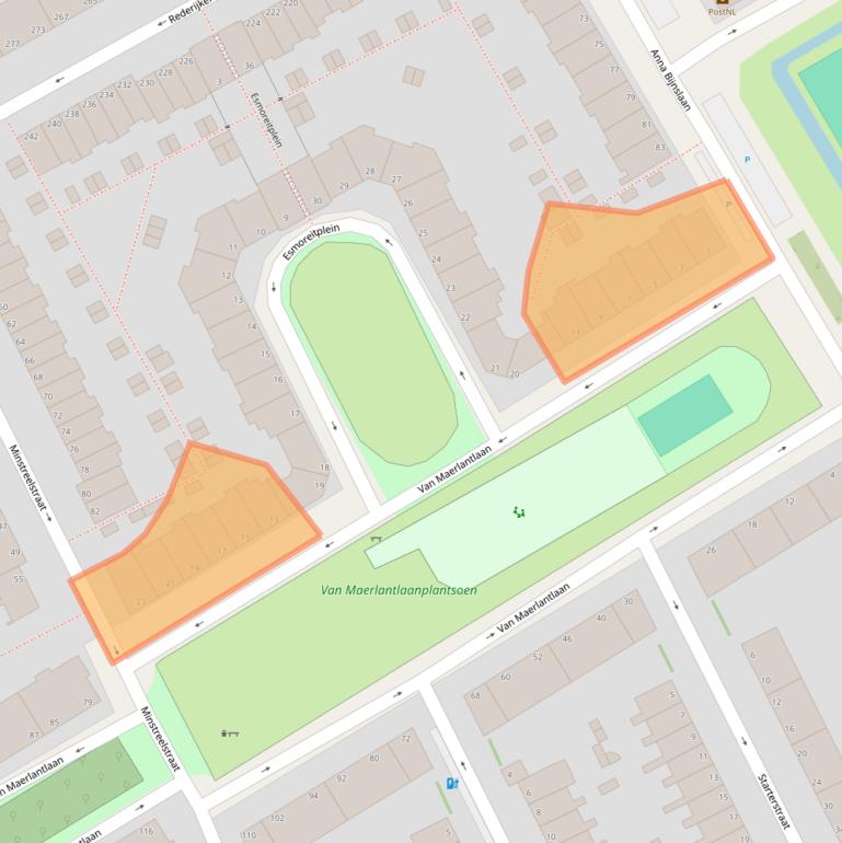 Kaart van postcodegebied 2531EM.