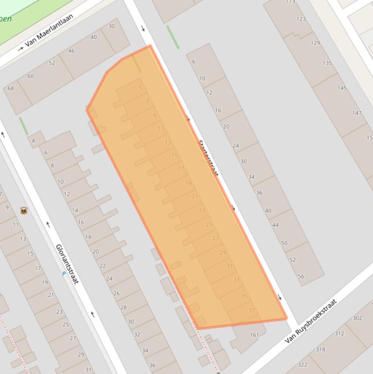 Kaart van postcodegebied 2531GA.