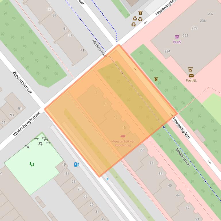 Kaart van postcodegebied 2531HC.