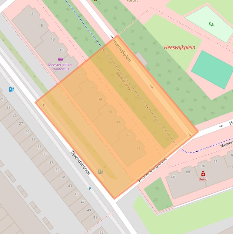 Kaart van postcodegebied 2531HD.