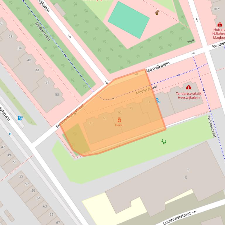 Kaart van postcodegebied 2531HE.