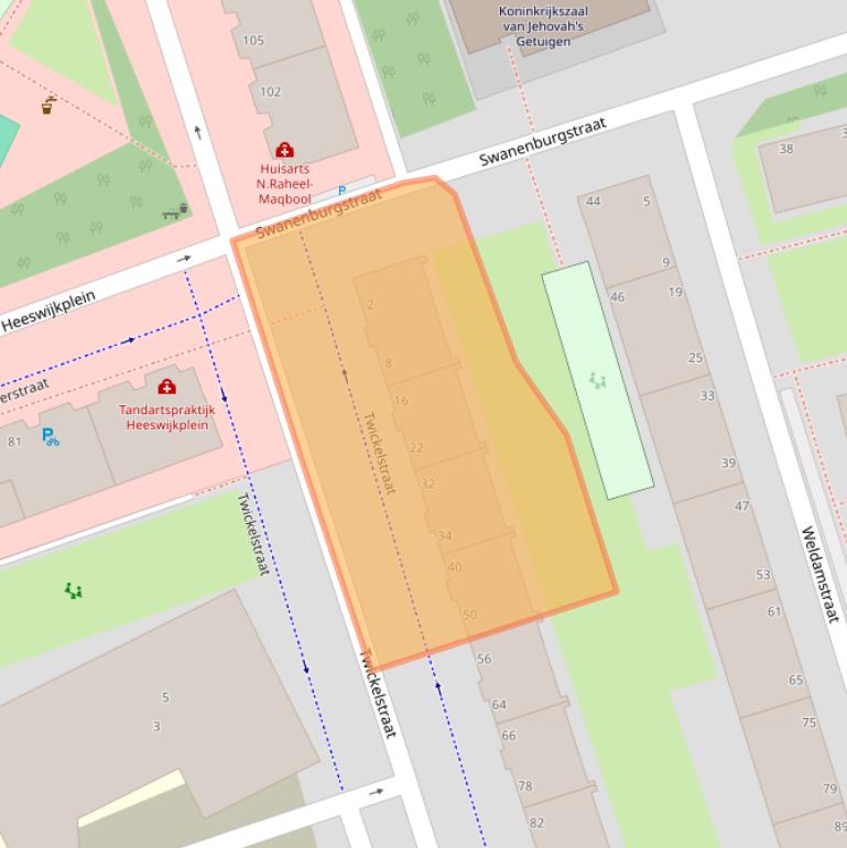 Kaart van postcodegebied 2531PX.