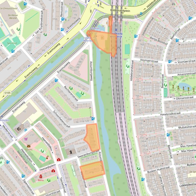 Kaart van postcodegebied 2531RX.