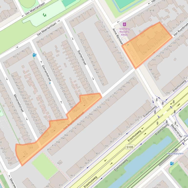 Kaart van postcodegebied 2531TJ.