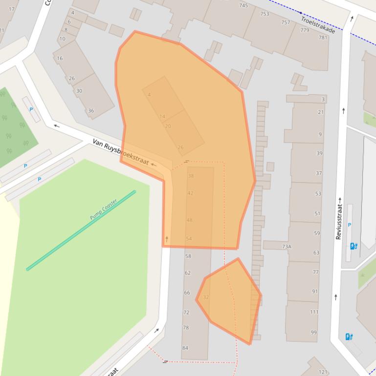 Kaart van postcodegebied 2531TK.