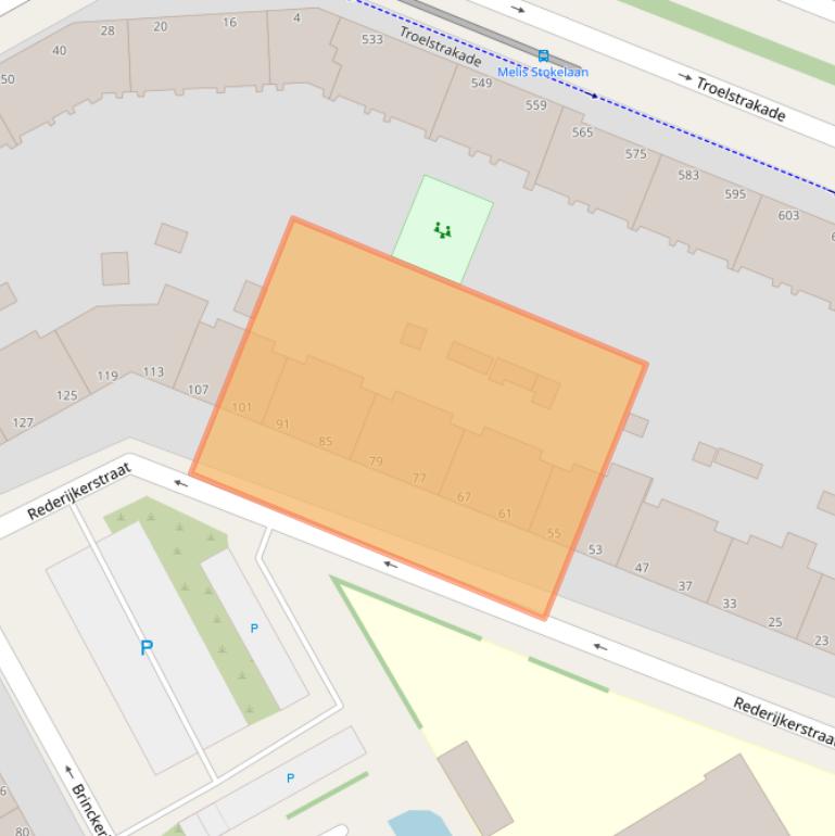 Kaart van postcodegebied 2531VH.