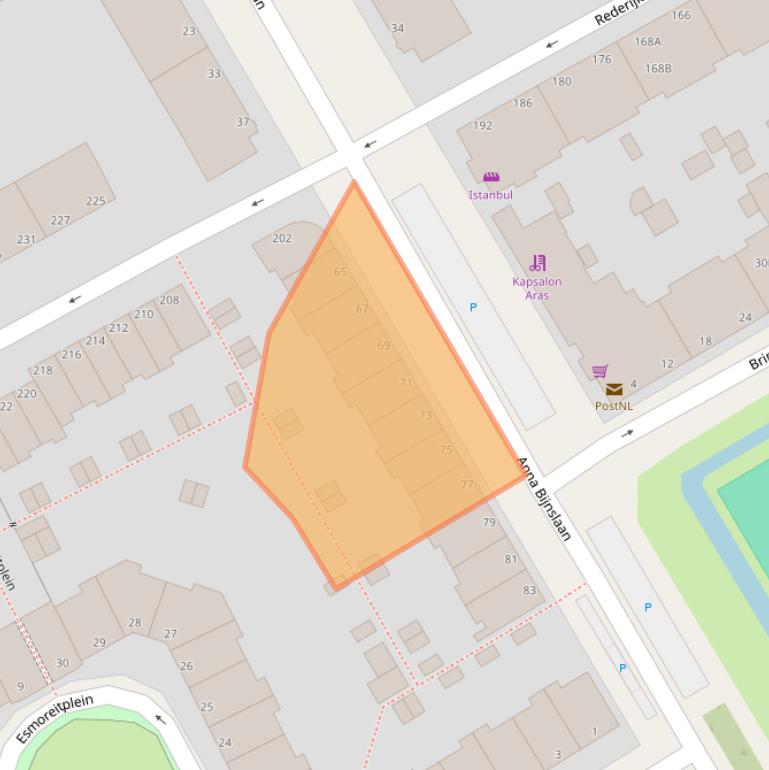 Kaart van postcodegebied 2531VV.