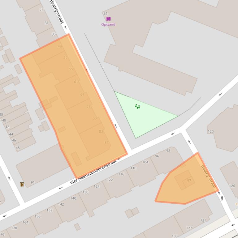 Kaart van postcodegebied 2531XD.