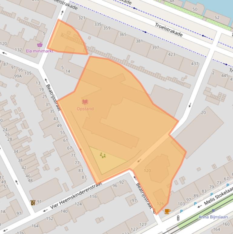 Kaart van postcodegebied 2531XE.