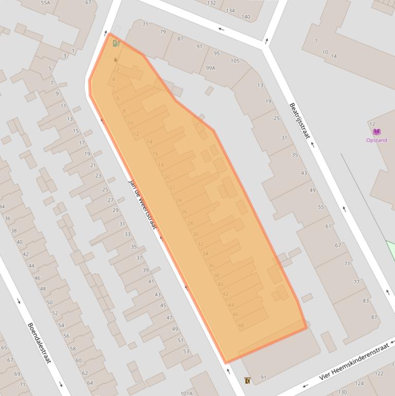 Kaart van postcodegebied 2531XH.