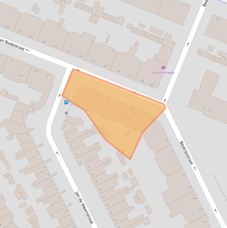 Kaart van postcodegebied 2531XR.