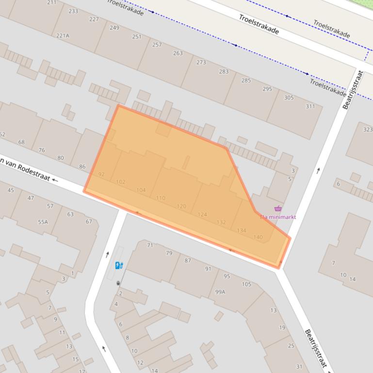 Kaart van postcodegebied 2531XV.