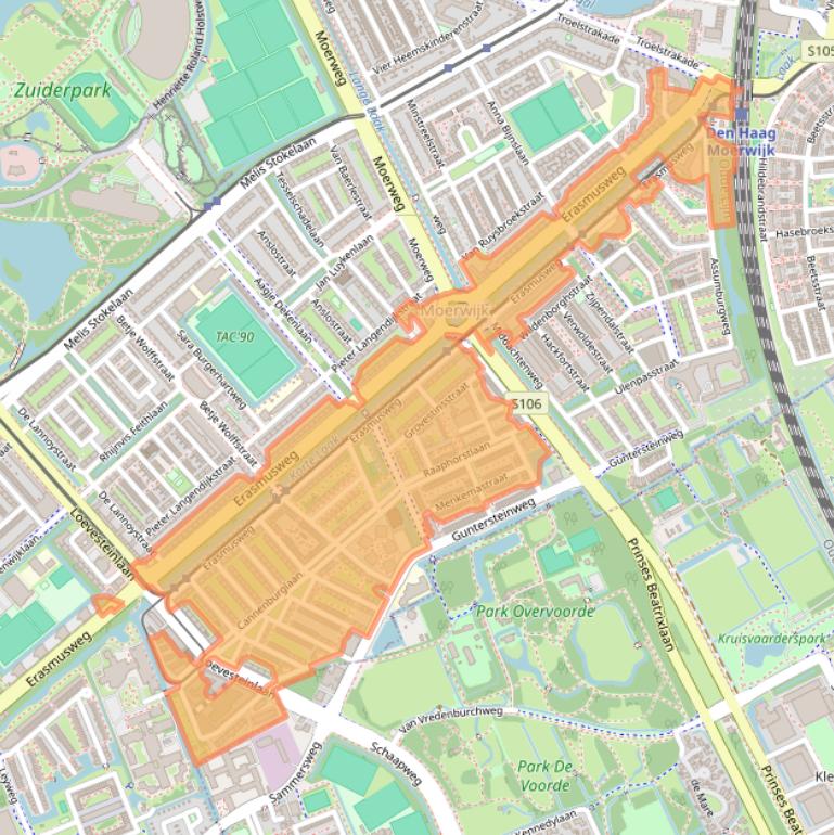 Kaart van postcodegebied 2532.