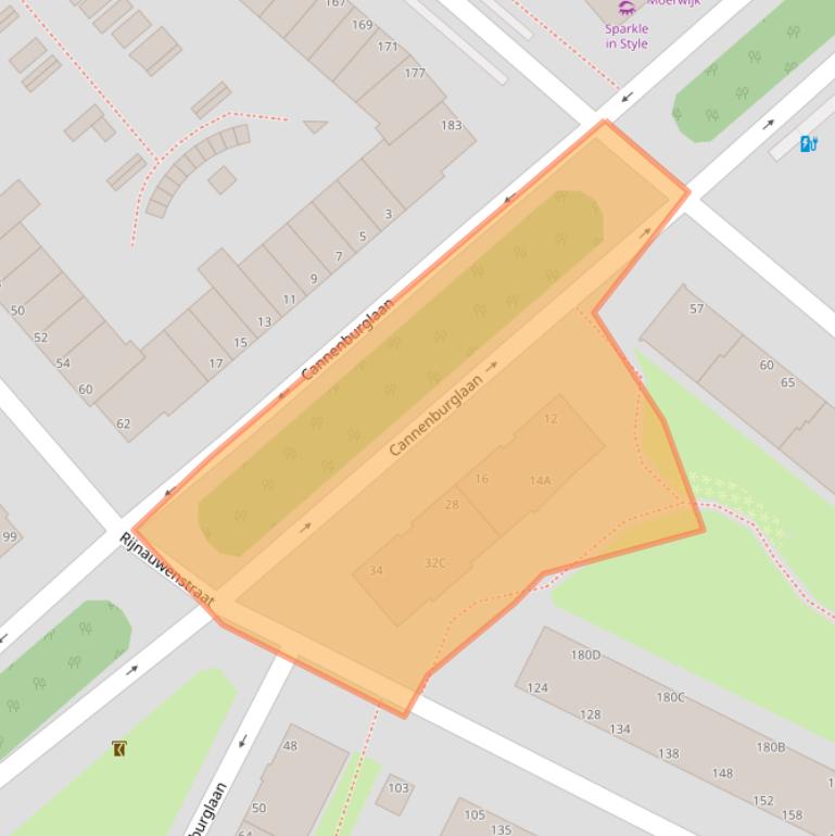 Kaart van postcodegebied 2532AM.