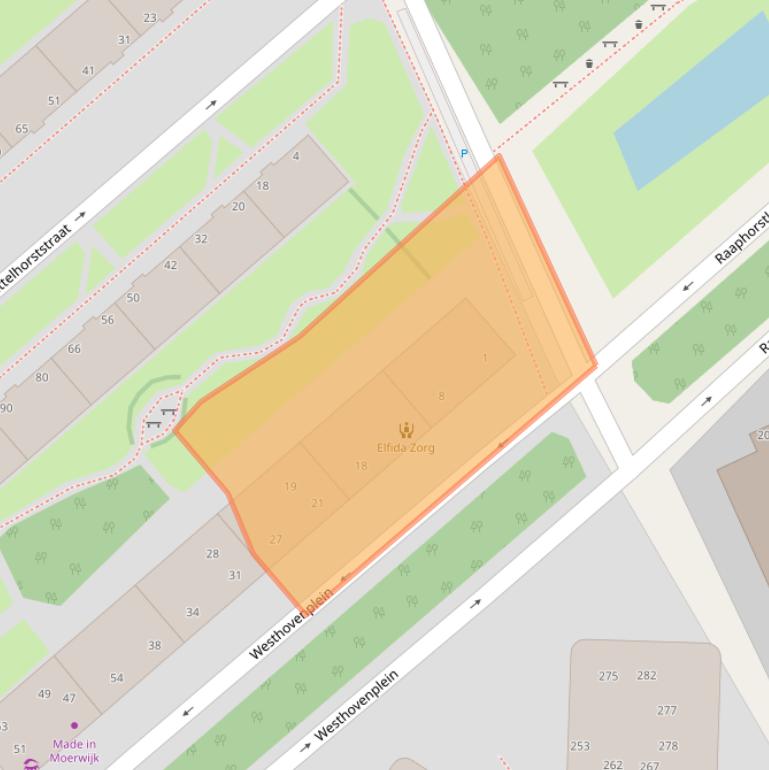 Kaart van postcodegebied 2532BA.