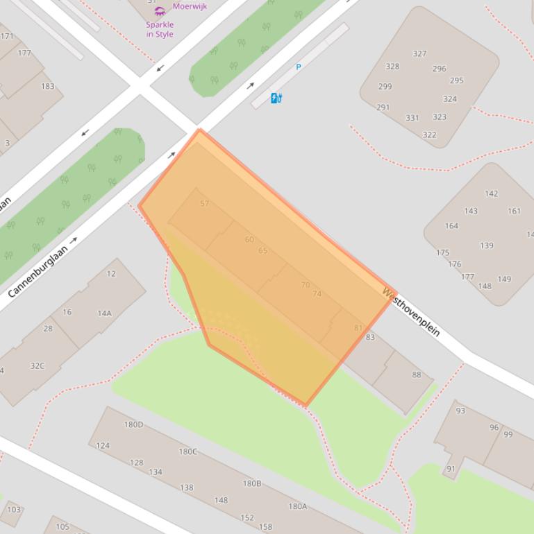 Kaart van postcodegebied 2532BC.