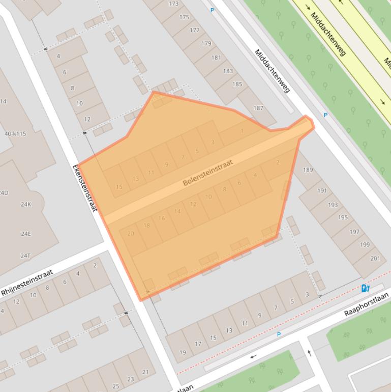 Kaart van postcodegebied 2532BW.