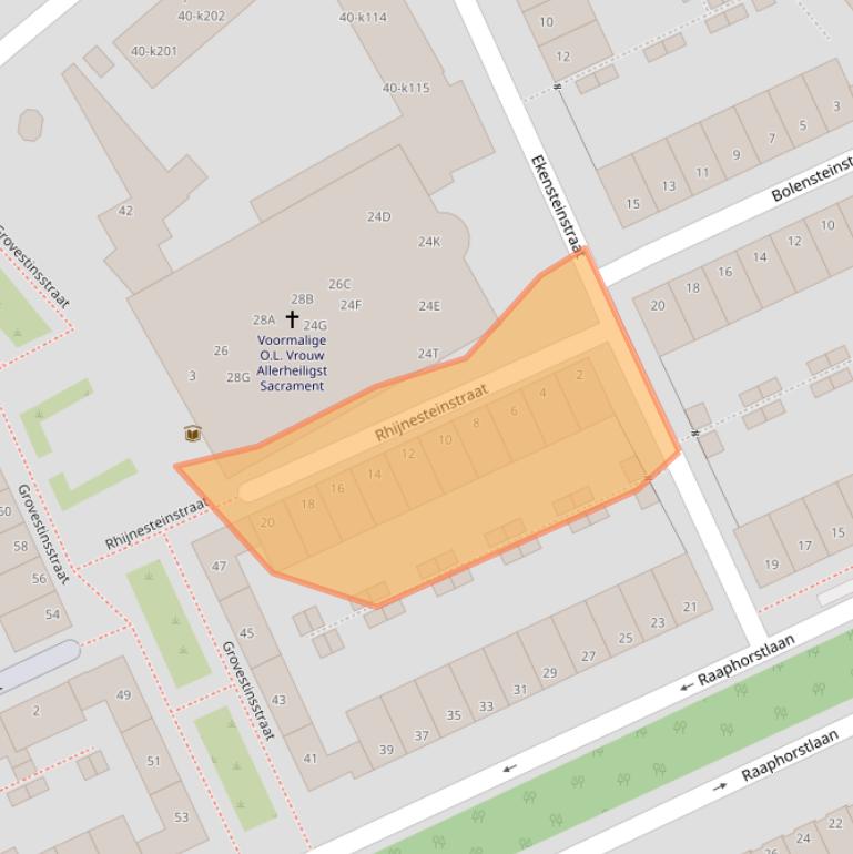 Kaart van postcodegebied 2532BX.