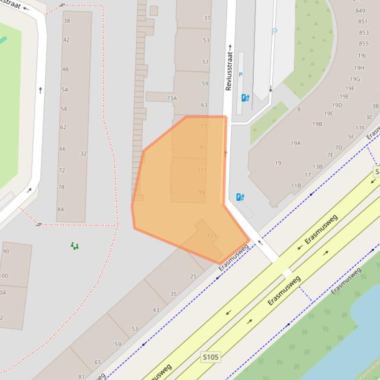 Kaart van postcodegebied 2532CC.