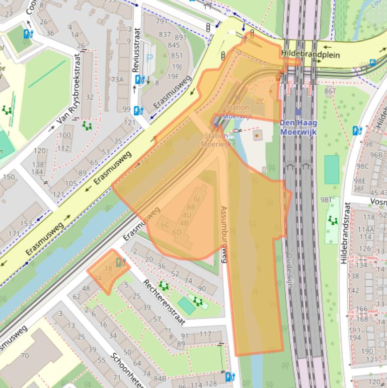 Kaart van postcodegebied 2532CP.