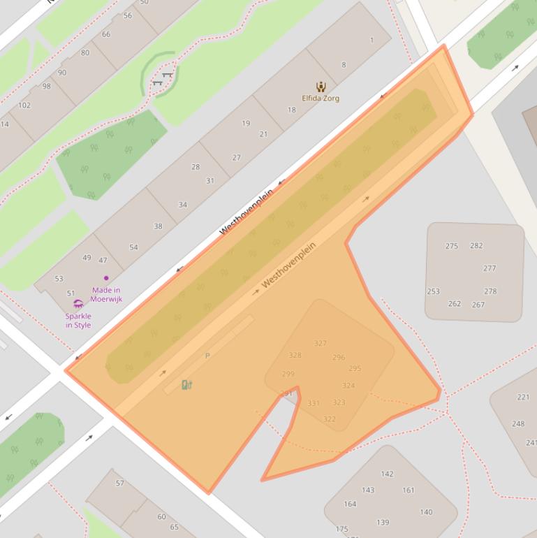 Kaart van postcodegebied 2532DE.