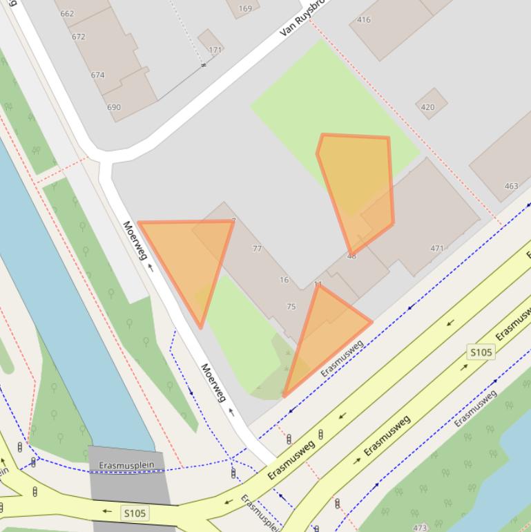 Kaart van postcodegebied 2532RA.