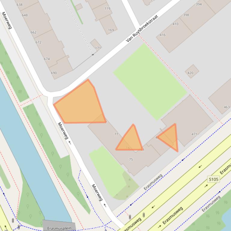 Kaart van postcodegebied 2532RC.