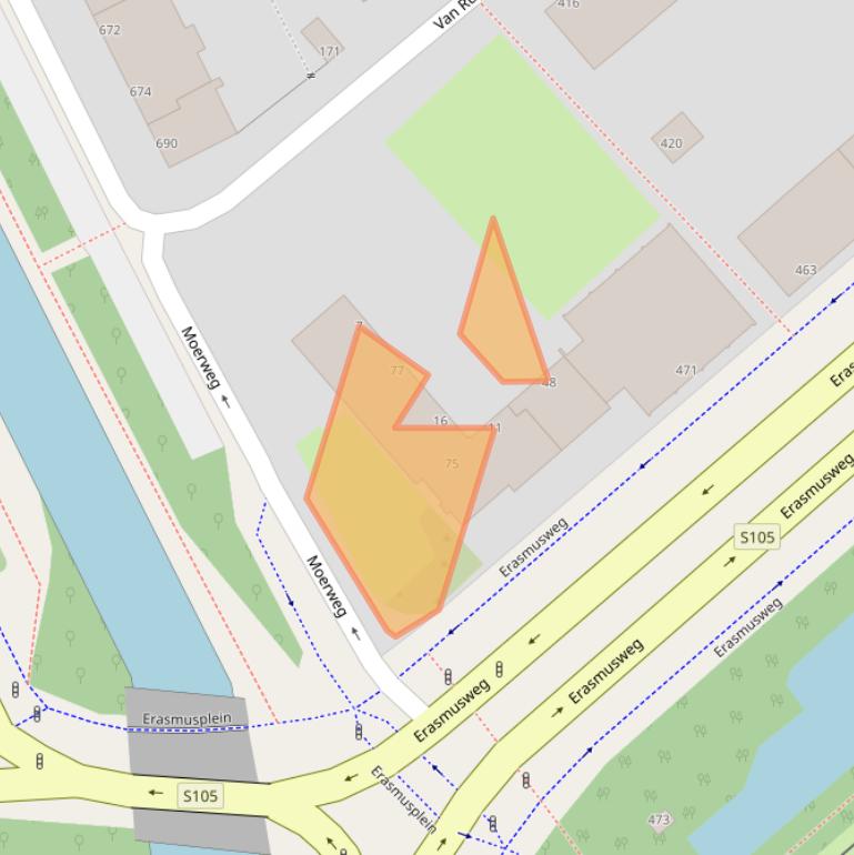 Kaart van postcodegebied 2532RE.