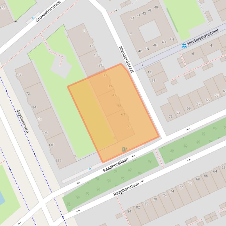 Kaart van postcodegebied 2532TC.