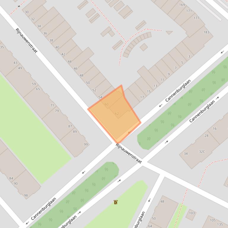 Kaart van postcodegebied 2532VG.