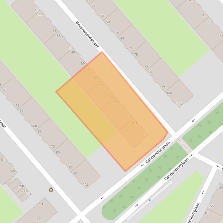 Kaart van postcodegebied 2532XJ.