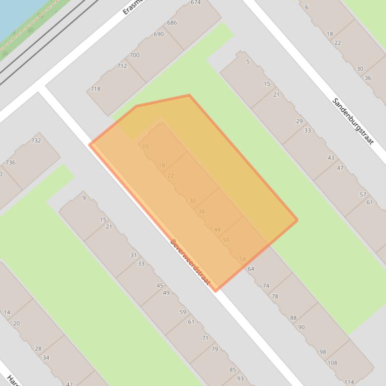 Kaart van postcodegebied 2532XL.