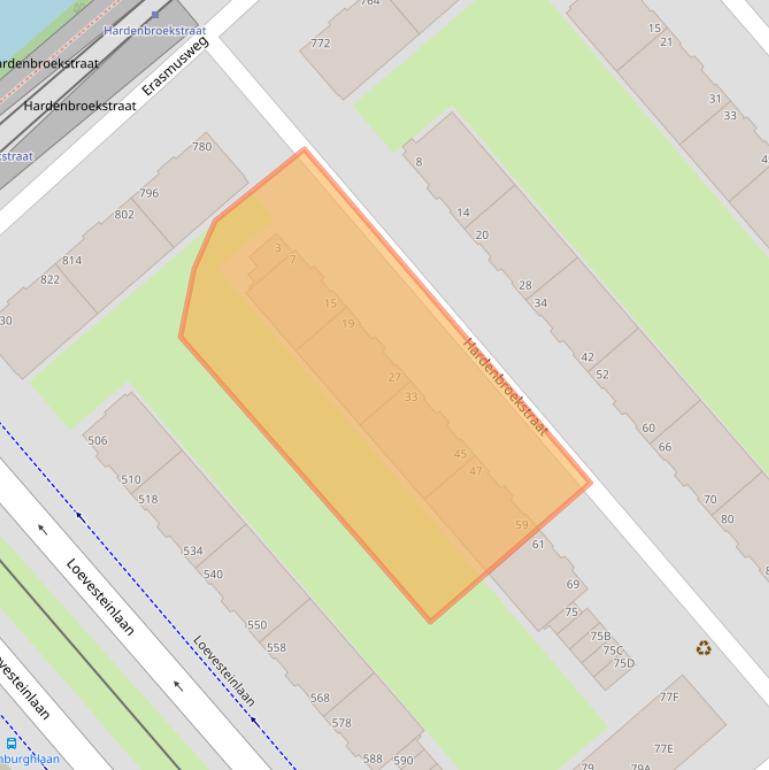 Kaart van postcodegebied 2532XR.