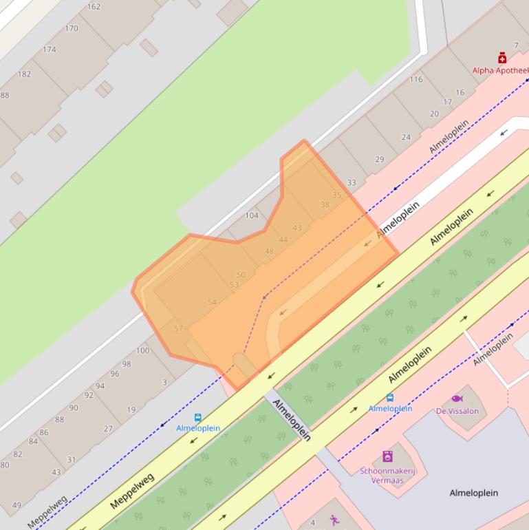 Kaart van postcodegebied 2533AC.