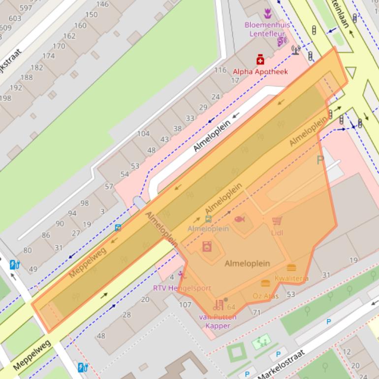 Kaart van postcodegebied 2533AD.