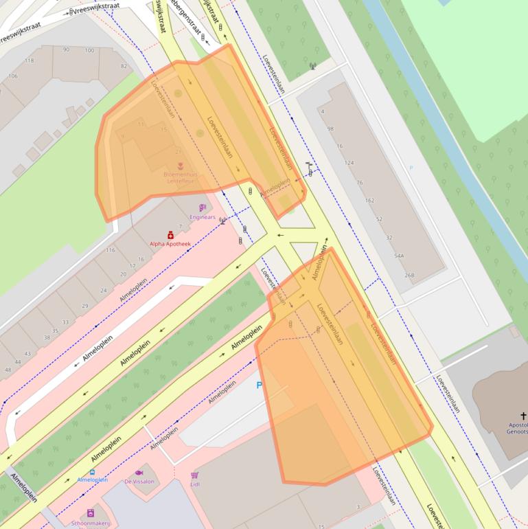 Kaart van postcodegebied 2533AE.