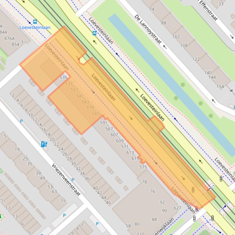 Kaart van postcodegebied 2533BC.