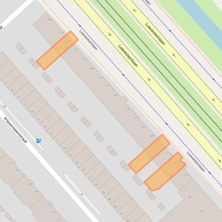 Kaart van postcodegebied 2533BD.