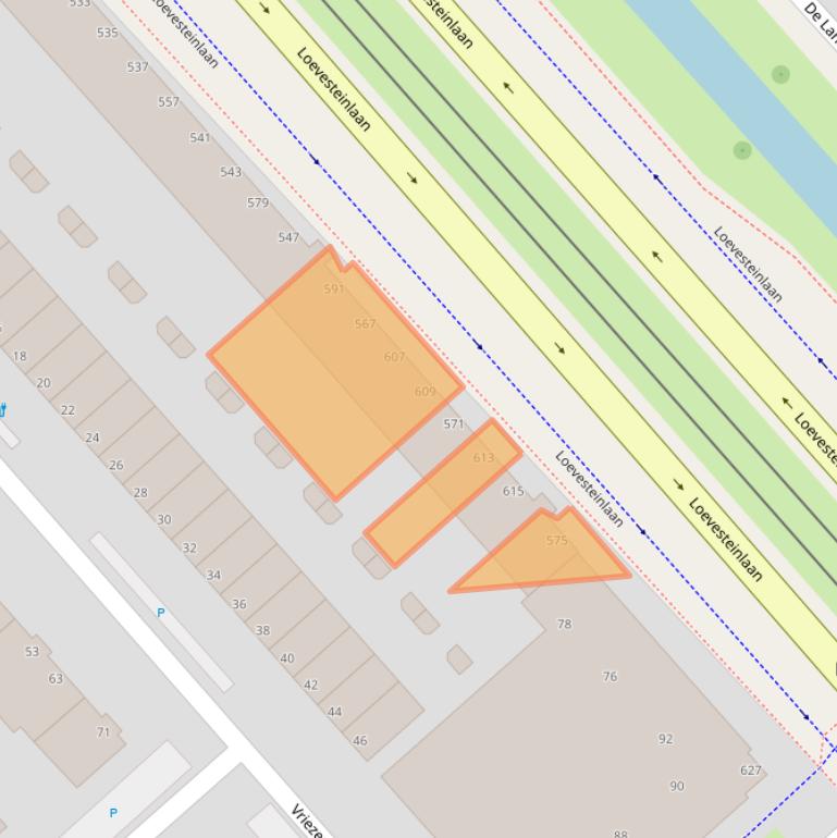 Kaart van postcodegebied 2533BE.