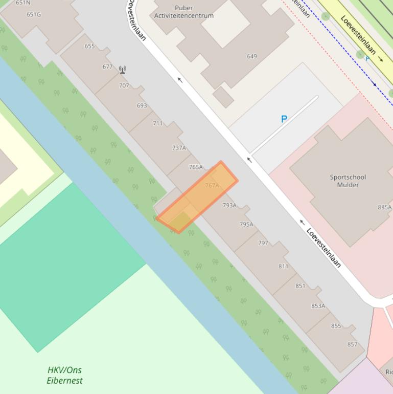 Kaart van postcodegebied 2533BM.