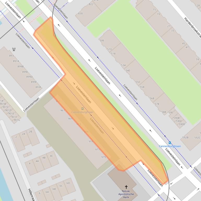 Kaart van postcodegebied 2533CC.
