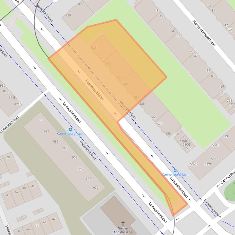 Kaart van postcodegebied 2533CH.