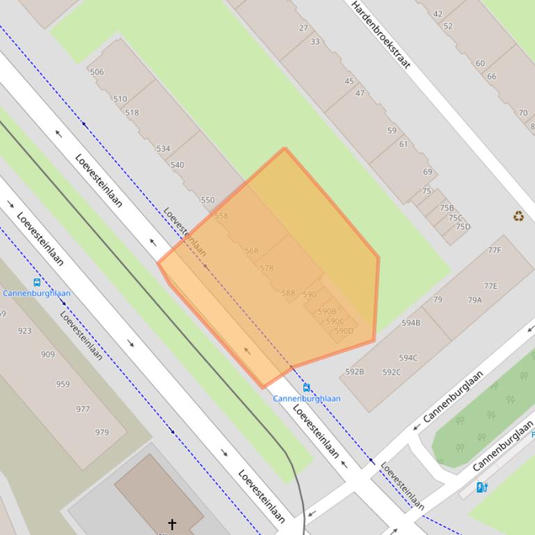 Kaart van postcodegebied 2533CJ.