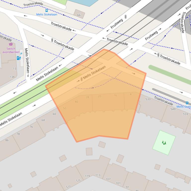 Kaart van postcodegebied 2533EA.