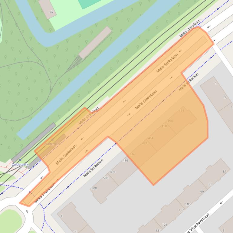 Kaart van postcodegebied 2533EL.